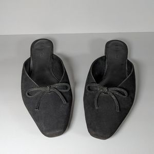 REFORMATION belle flats black suede ballet mules Size 7.5